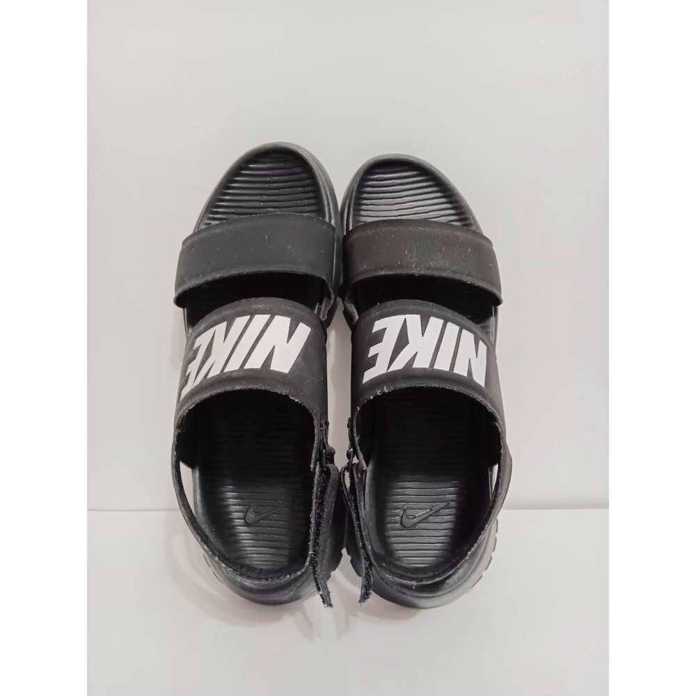 Nike Tanjun Slip On Sandals Black White Adjustable Women's Sz 8